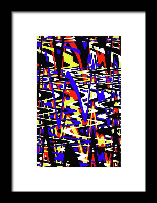 Yellow Red Blue Black And White Abstract Framed Print featuring the photograph Yellow Red Blue Black And White Abstract by Tom Janca