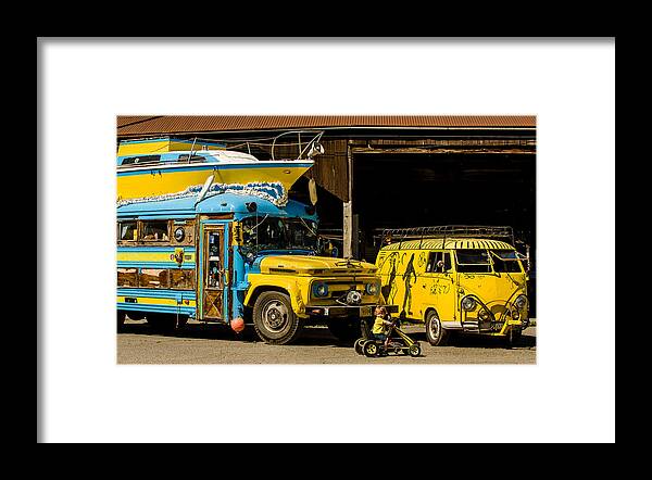 Bus Framed Print featuring the photograph Yellow by Richard Kimbrough