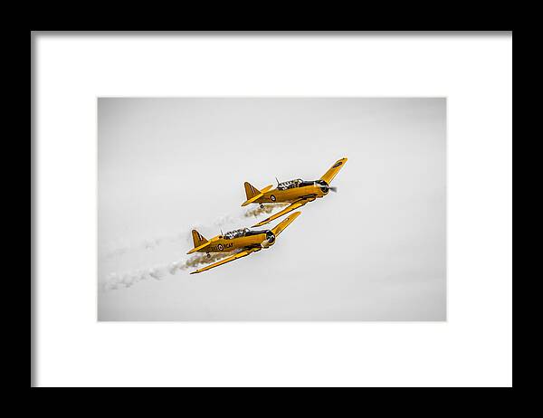 Airport Framed Print featuring the photograph Yellow Thunder Harvard Team by Bill Cubitt