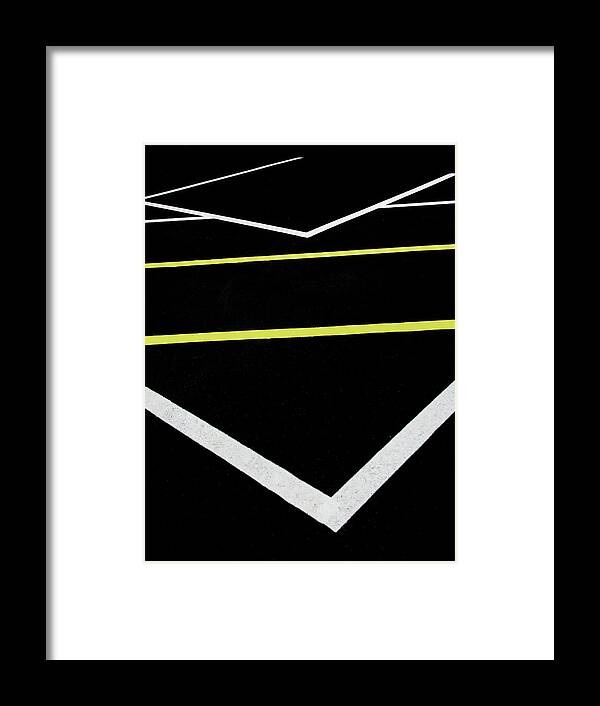 Lines Framed Print featuring the photograph Yellow Traffic Lines In The Middle by Gary Slawsky