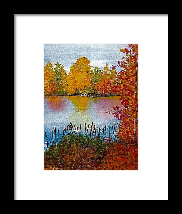 Landscape Framed Print featuring the painting Yellow Tree at Institute Park by Lynn Babineau