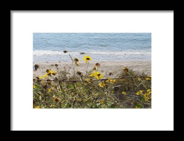 Yellow Framed Print featuring the painting Yellow Wildflowers- Art by Linda Woods by Linda Woods