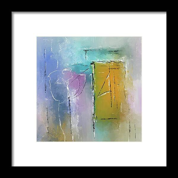 Yellows And Blues Framed Print featuring the mixed media Yellows And Blues by Eduardo Tavares