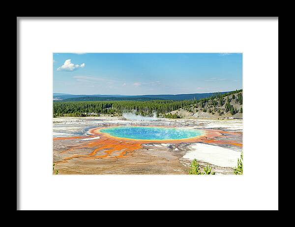 Grand Prismatic Spring Framed Print featuring the photograph Yellowstone Grand Prismatic Spring by Andy Myatt