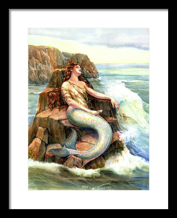 Mermaid Framed Print featuring the painting Yemanja by Marguerite Chadwick-Juner