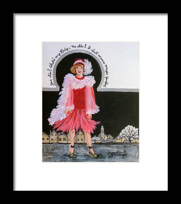 Twenties Framed Print featuring the drawing Yes Sir Thats My Baby by Carol Allen Anfinsen