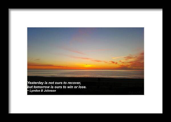 Sky Framed Print featuring the photograph Yesterday is not ours... by Robert Banach