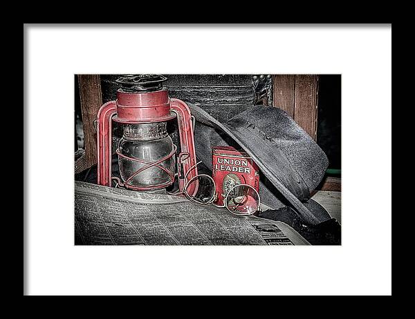 Glasses Framed Print featuring the photograph Yesterdays news by Camille Lopez