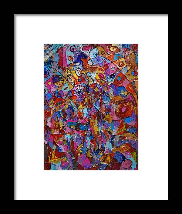 Abstract Framed Print featuring the painting Yin Yang by Erika Avery