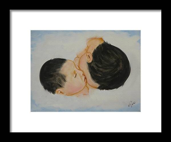 Oil Painting Framed Print featuring the painting Yin Yang by Joni McPherson