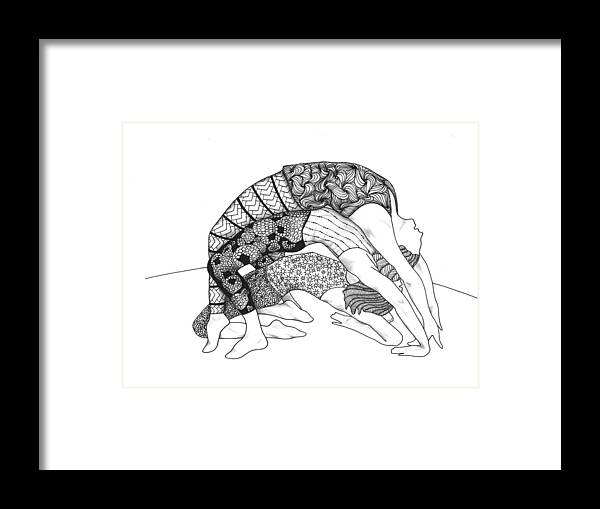 Yoga Framed Print featuring the drawing Yoga Sandwich by Jan Steinle