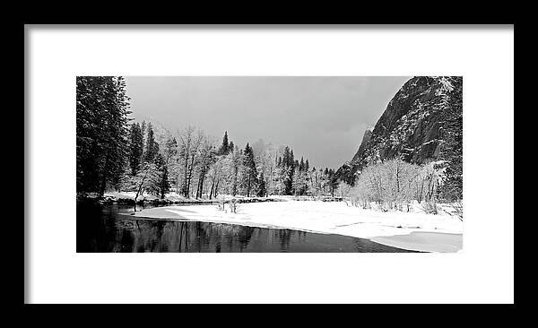 Yosemite Framed Print featuring the photograph Yosemite Merced California Winter Snowfall by Larry Darnell