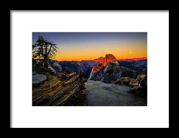 California Framed Print featuring the photograph Yosemite National Park Glacier Point Half Dome Sunset by Scott McGuire