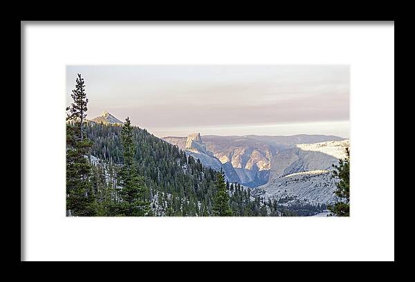 Yosemite Framed Print featuring the photograph Yosemite Sunrise by Angie Schutt