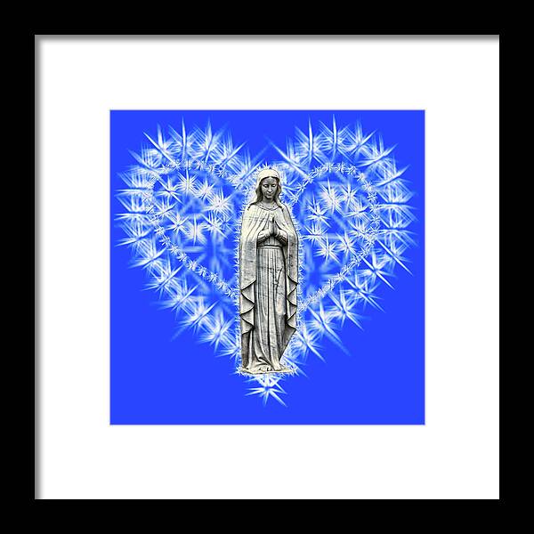 You Are Deeply Loved Framed Print featuring the photograph You Are Deeply Loved - Blue Background by Her Arts Desire