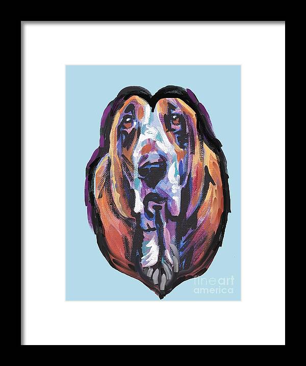Basset Hound Framed Print featuring the painting You Are My Basset Hound Heart by Lea