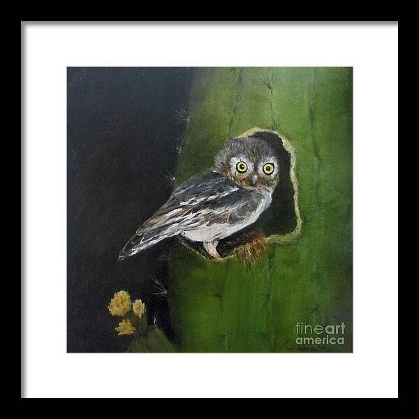 Wildlife Framed Print featuring the painting You Caught Me by Roseann Gilmore