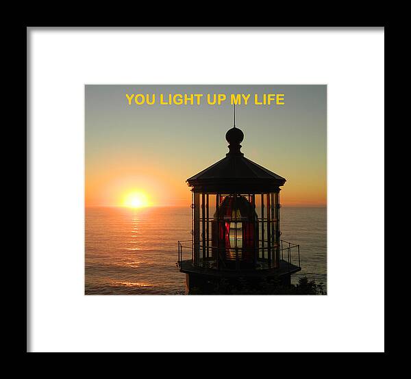 Cape Meares Lighthouse Framed Print featuring the photograph You Light Up My Life by Gallery Of Hope 