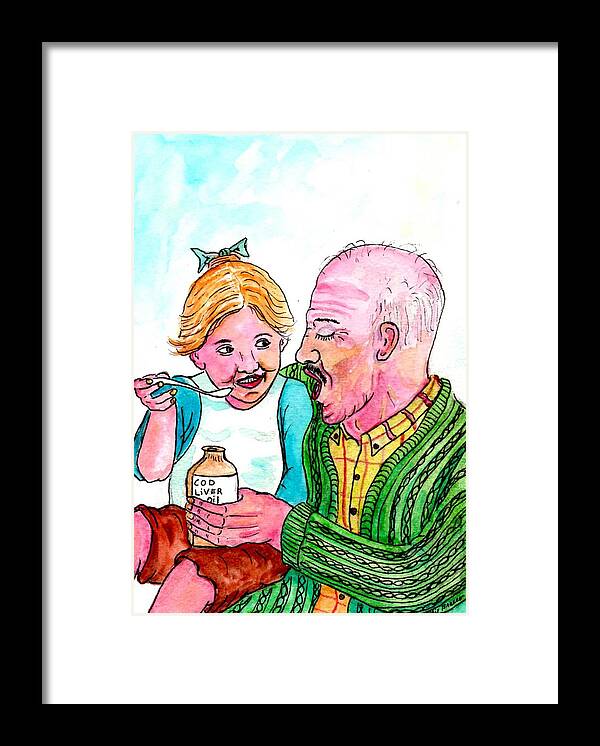 1940's Framed Print featuring the mixed media You Take It First Grandpa Okay by Philip And Robbie Bracco
