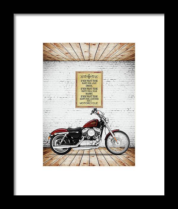 Harley Davidson Framed Print featuring the photograph You Want To Be Happy 5 by Mark Rogan