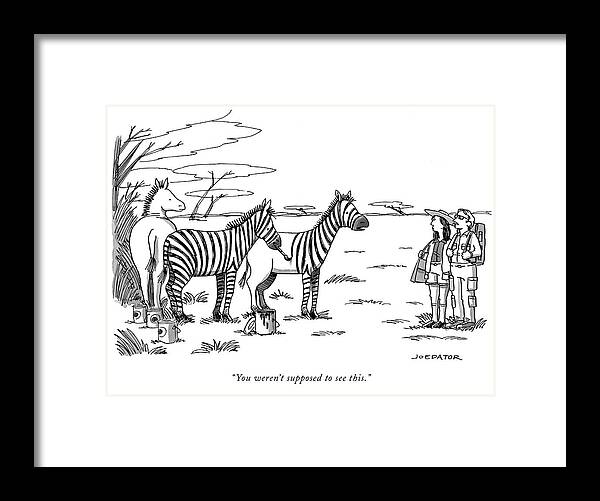 “you Weren’t Supposed To See This.” Framed Print featuring the drawing You were not supposed to see this by Joe Dator