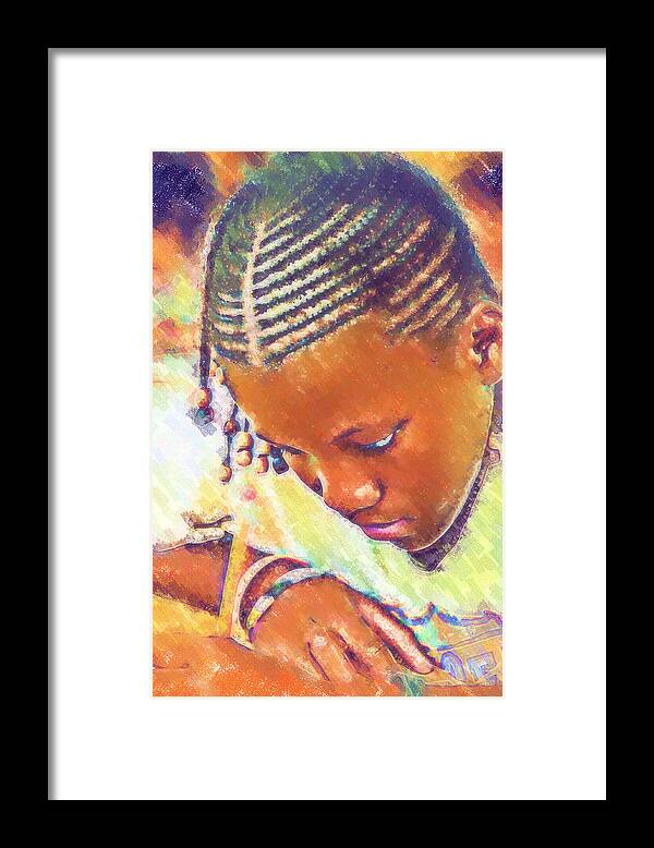 Beautiful Black Children Framed Print featuring the photograph Young Black Female Teen 2 by Ginger Wakem