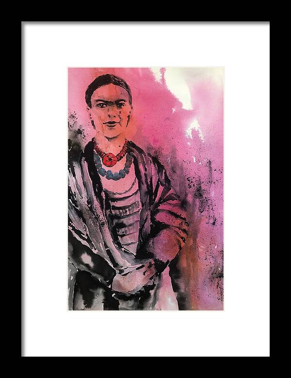 Frida Framed Print featuring the painting Young Frida by Tara Moorman