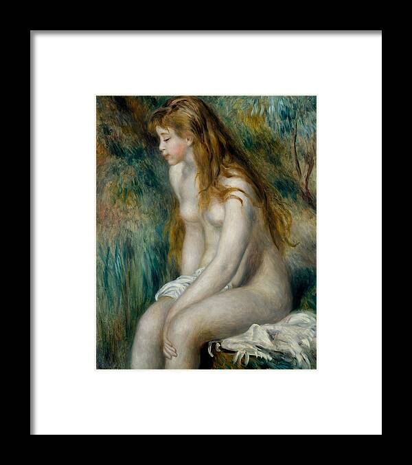 19th Century Art Framed Print featuring the painting Young Girl Bathing by Auguste Renoir