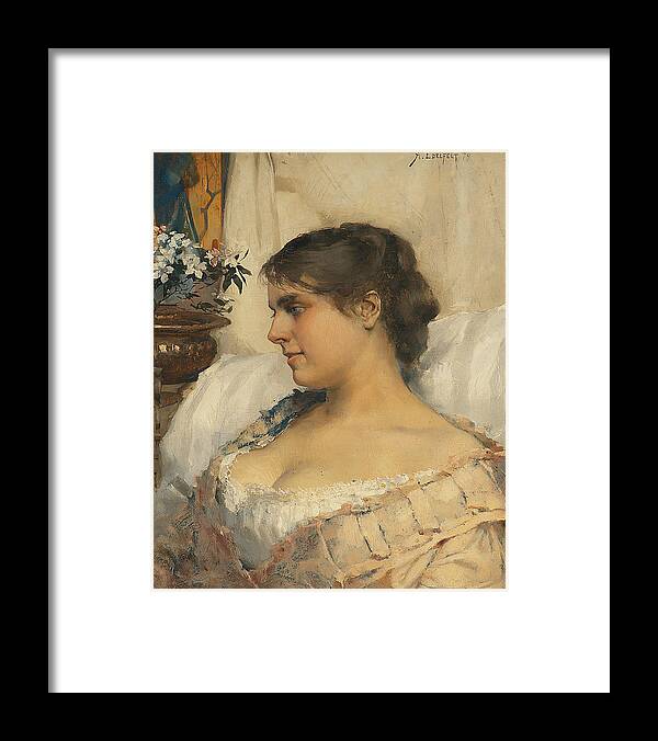 19th Century Art Framed Print featuring the painting Young Woman in Her Boudoir by Albert Edelfelt