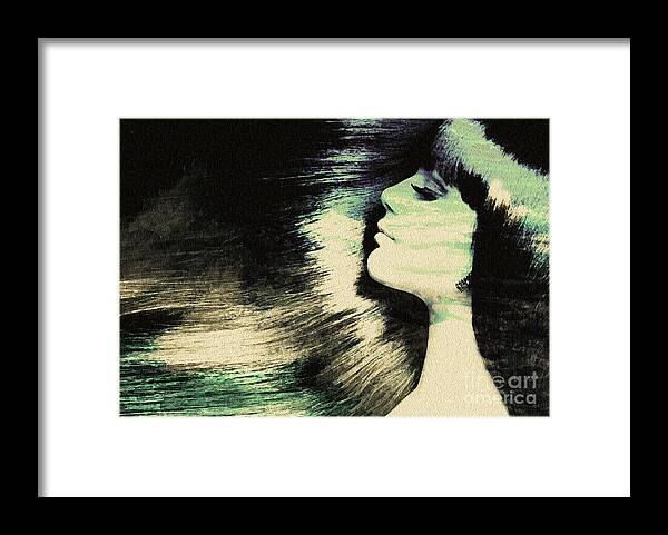 Hair Framed Print featuring the painting Your Hair Like The Ocean Waves by Manjot Singh Sachdeva