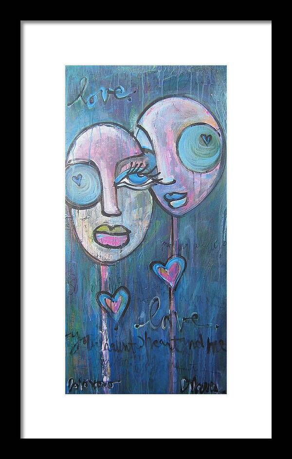 Blue Framed Print featuring the painting Your Haunted Heart And Me by Laurie Maves ART