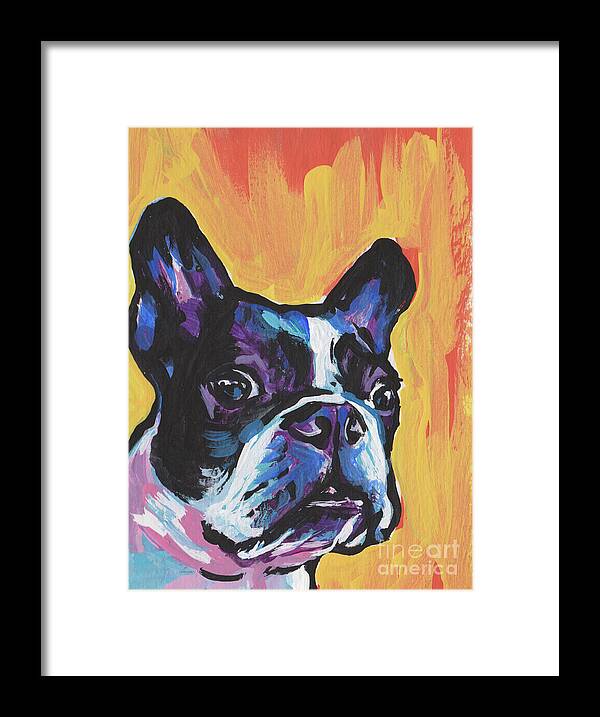 Boston Terrier Framed Print featuring the painting You're My Boss by Lea