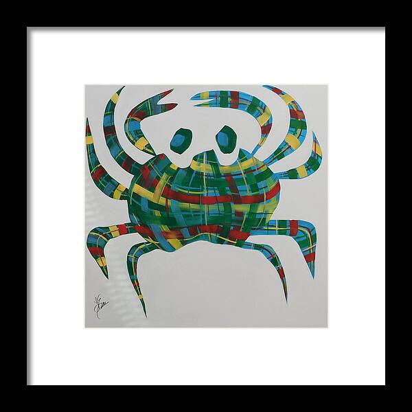 Nautical Framed Print featuring the painting You're Such a Crab by Terri Einer