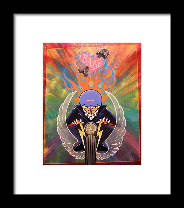 Biker Framed Print featuring the painting You've been on my mind by Alan Johnson