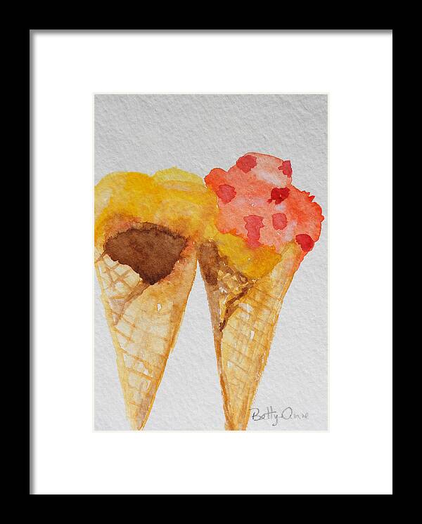 Ice Cream Framed Print featuring the painting Yum Yum by Betty-Anne McDonald