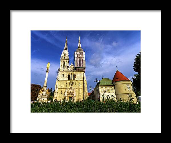 Architecture Framed Print featuring the photograph Zagreb Cathedral, Croatia by Elenarts - Elena Duvernay photo