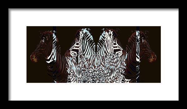 Zebra Framed Print featuring the digital art Zebraic Equation by Stephanie Grant