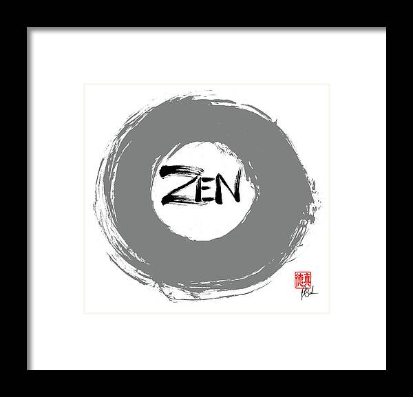 Zen Calligraphy Framed Print featuring the painting Zen Calligraphy 3 by Peter Cutler