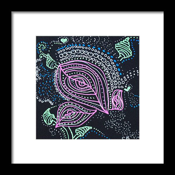 Caregiver Framed Print featuring the drawing Zentangle Flower by Carole Brecht