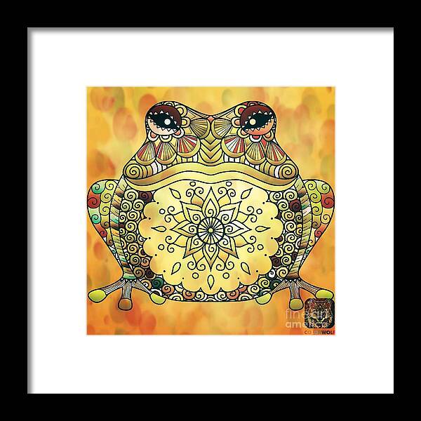 Zentangle Frog Framed Print featuring the mixed media Zentangle Frog by Maria Urso