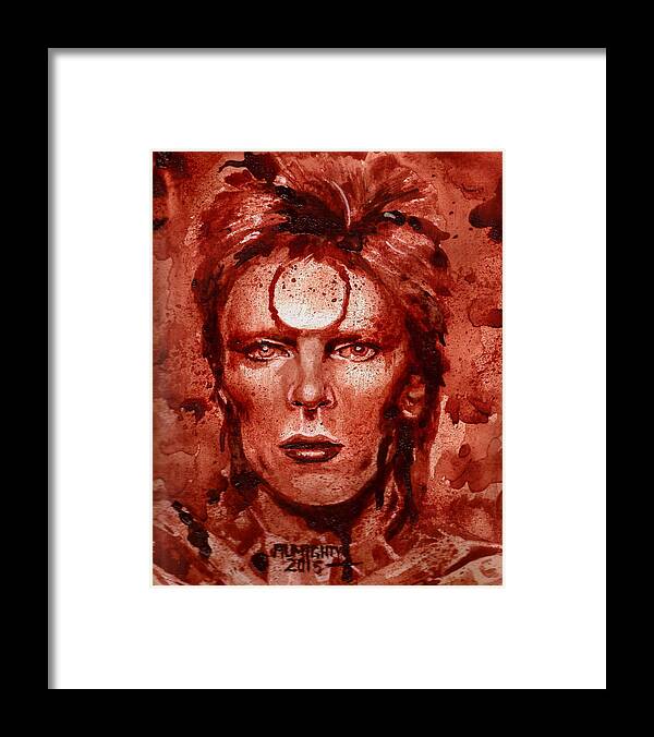 David Bowie Framed Print featuring the painting Ziggy Stardust / David Bowie by Ryan Almighty