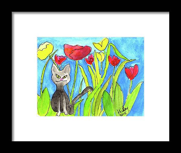 Cats Framed Print featuring the painting Ziggy by Teresa Tilley