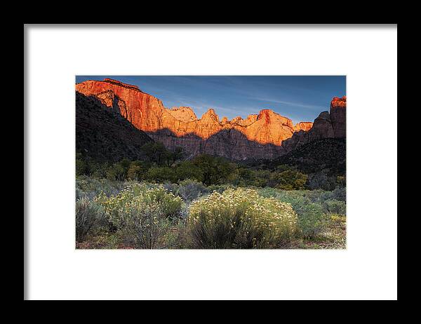 National Park Framed Print featuring the photograph Zion at Dawn by Andrew Soundarajan