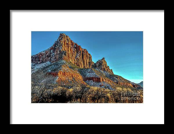 Zion National Park Framed Print featuring the photograph Zion Sunset by David Meznarich