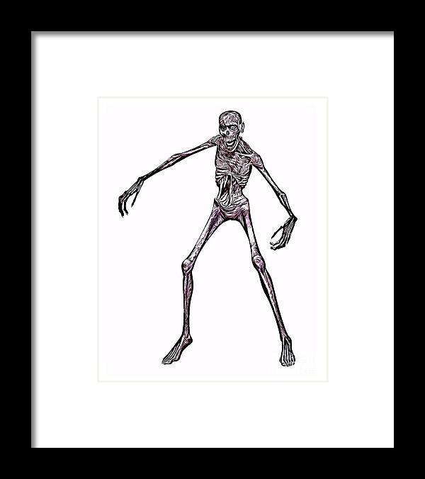 Zombie Framed Print featuring the digital art Zombie, Digital Art by MB by Esoterica Art Agency