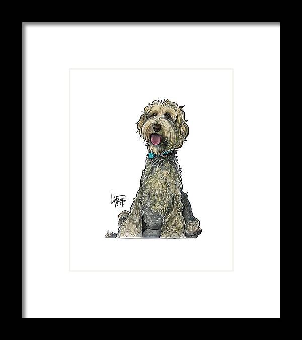Labradoodle Framed Print featuring the drawing Zwetsch 7-1513 by John LaFree