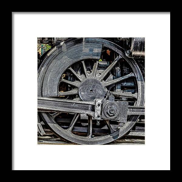 Train Framed Print featuring the photograph 062 - Locomotive Wheel by David Ralph Johnson