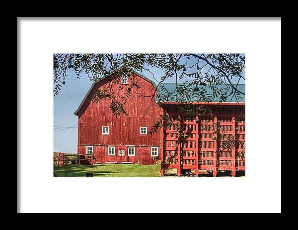 Barn Framed Print featuring the photograph 0685 - Gardner Road Red I by Sheryl L Sutter