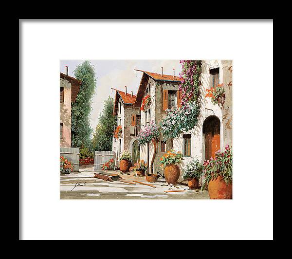 0728-piazza Verde Framed Print featuring the painting 0728-piazza Verde by Guido Borelli