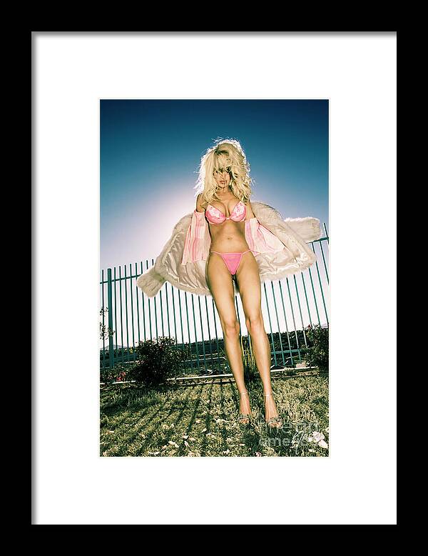 1 One Person Framed Print featuring the photograph 0901 Pink Bikini Supermodel Selena Phillips Las Vegas CMI by Amyn Nasser Fashion Photographer